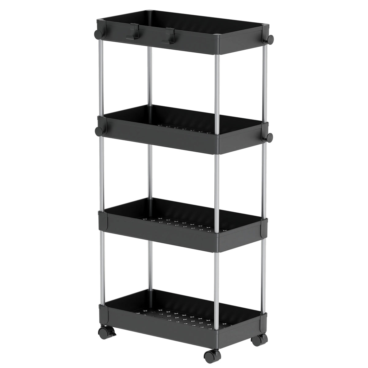 Four-Tier Rolling Storage Cart with Hooks - product image 10