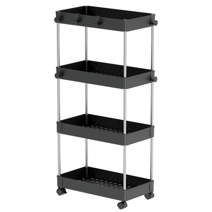 Four-Tier Rolling Storage Cart with Hooks - product image 10