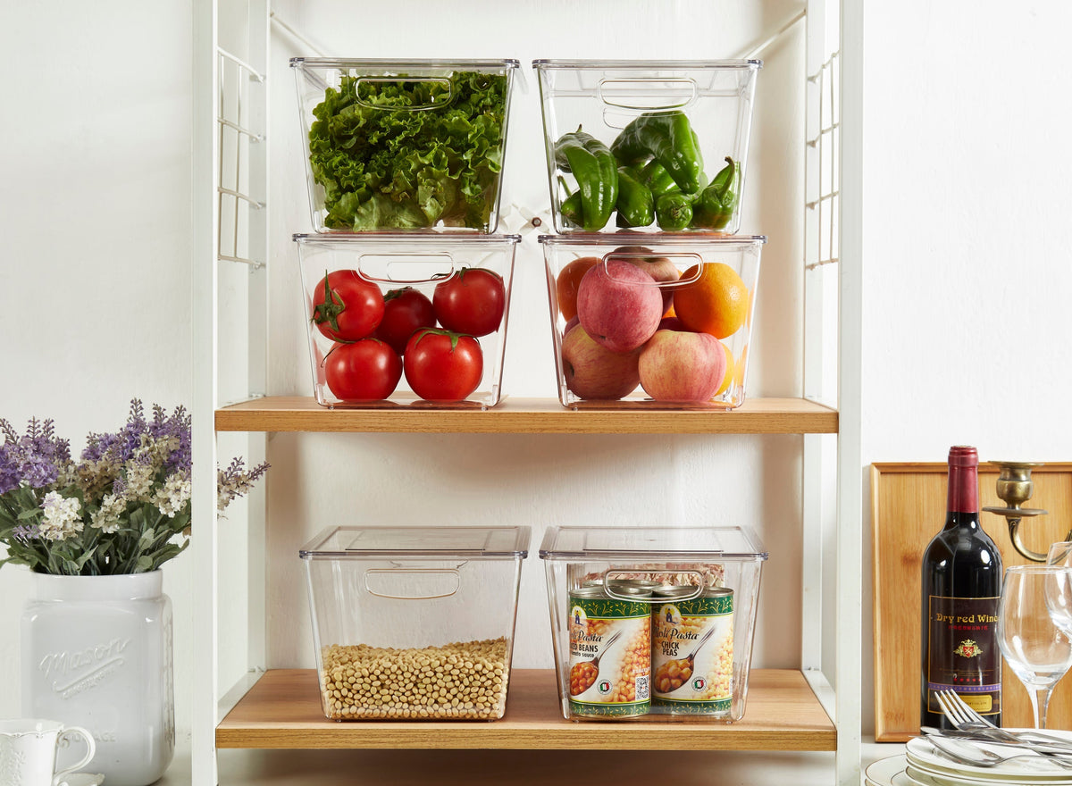 Clear Refrigerator Organizer Bins with Lids (6-Pack) - product image 3