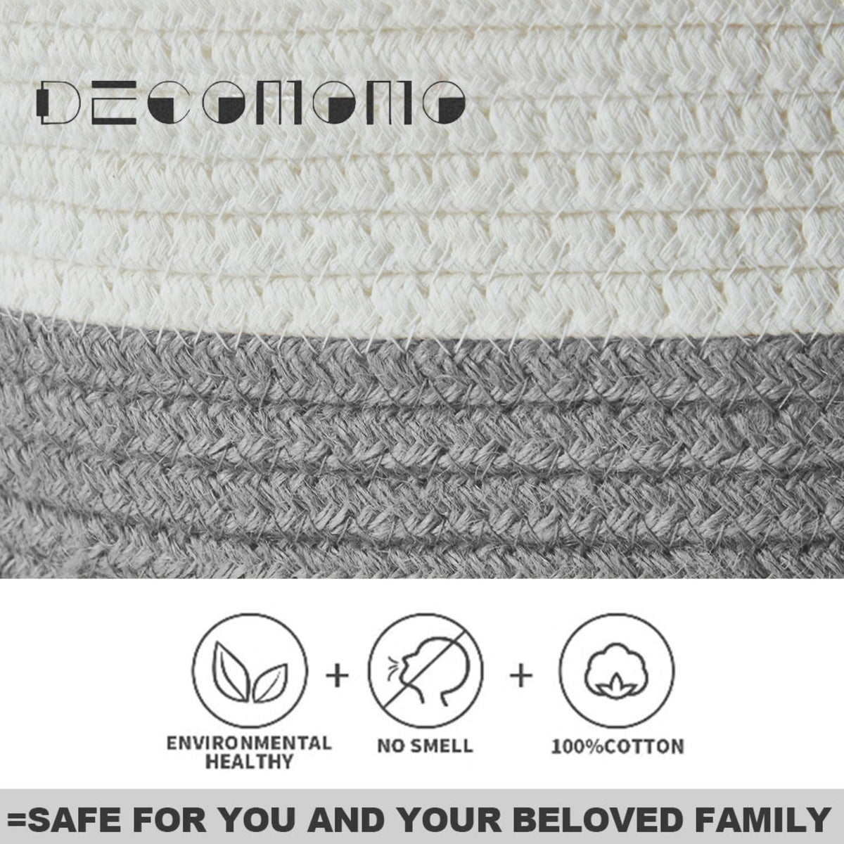 Small Cotton Rope Storage Baskets (2-Pack) - product image 4