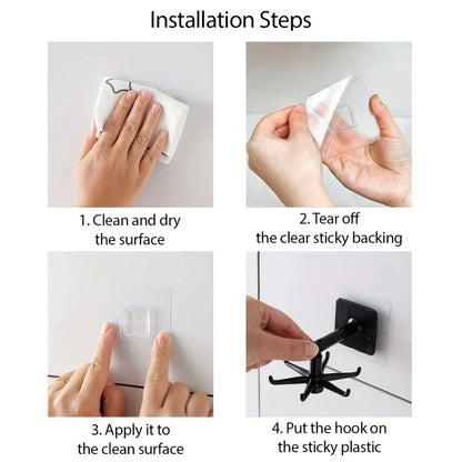 Rotating Adhesive Kitchen Utensil Hook Rack - product image 5