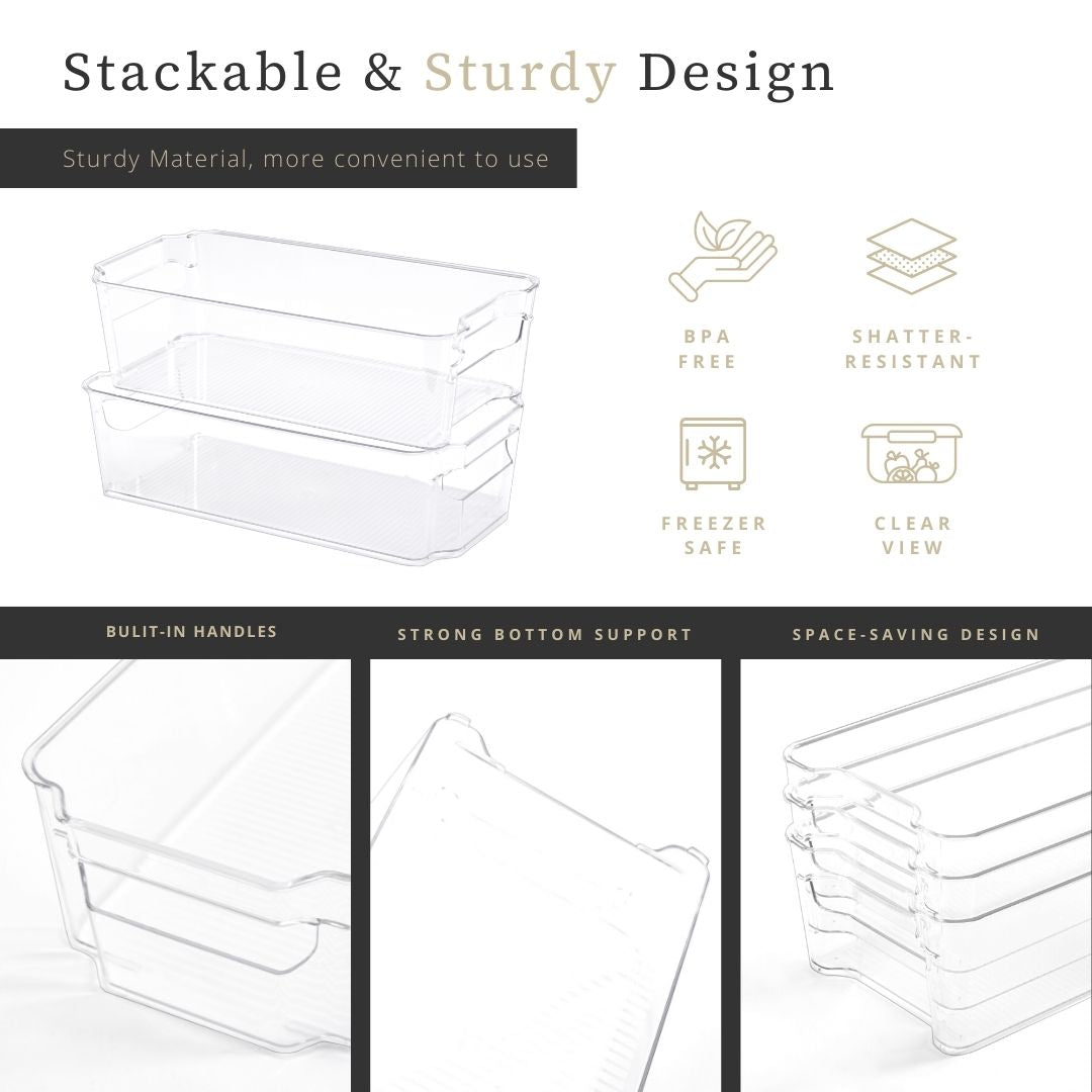 Clear Refrigerator Storage Bins, 12.4-Inch (8-Pack) - product image 3