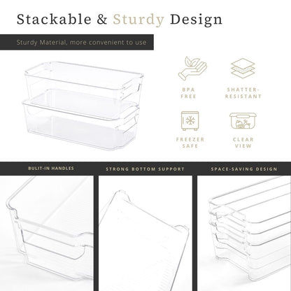 Clear Refrigerator Storage Bins, 12.4-Inch (8-Pack) - product image 3