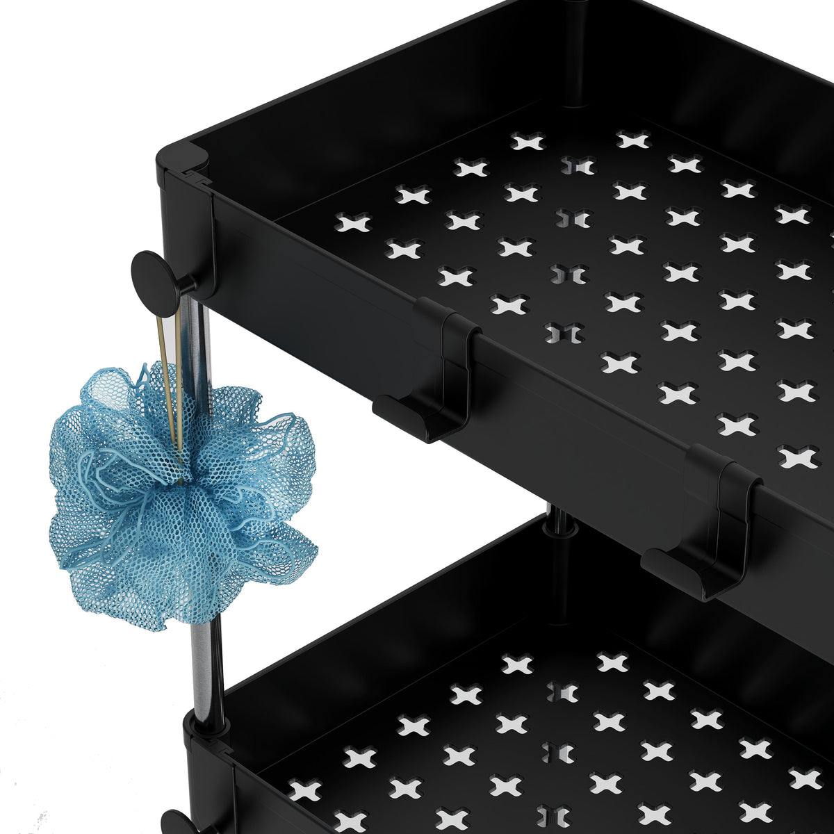 Four-Tier Rolling Storage Cart with Hooks - product image 4