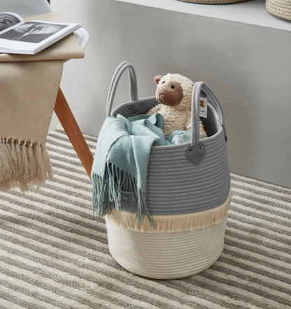 Tall Cotton Rope Storage Basket with Handles - product image 10