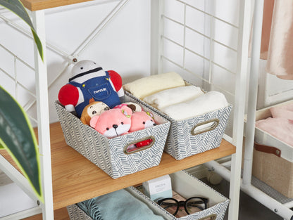 Patterned Nestable Storage Bins with Cutout Handles (4-Pack) - product image 4