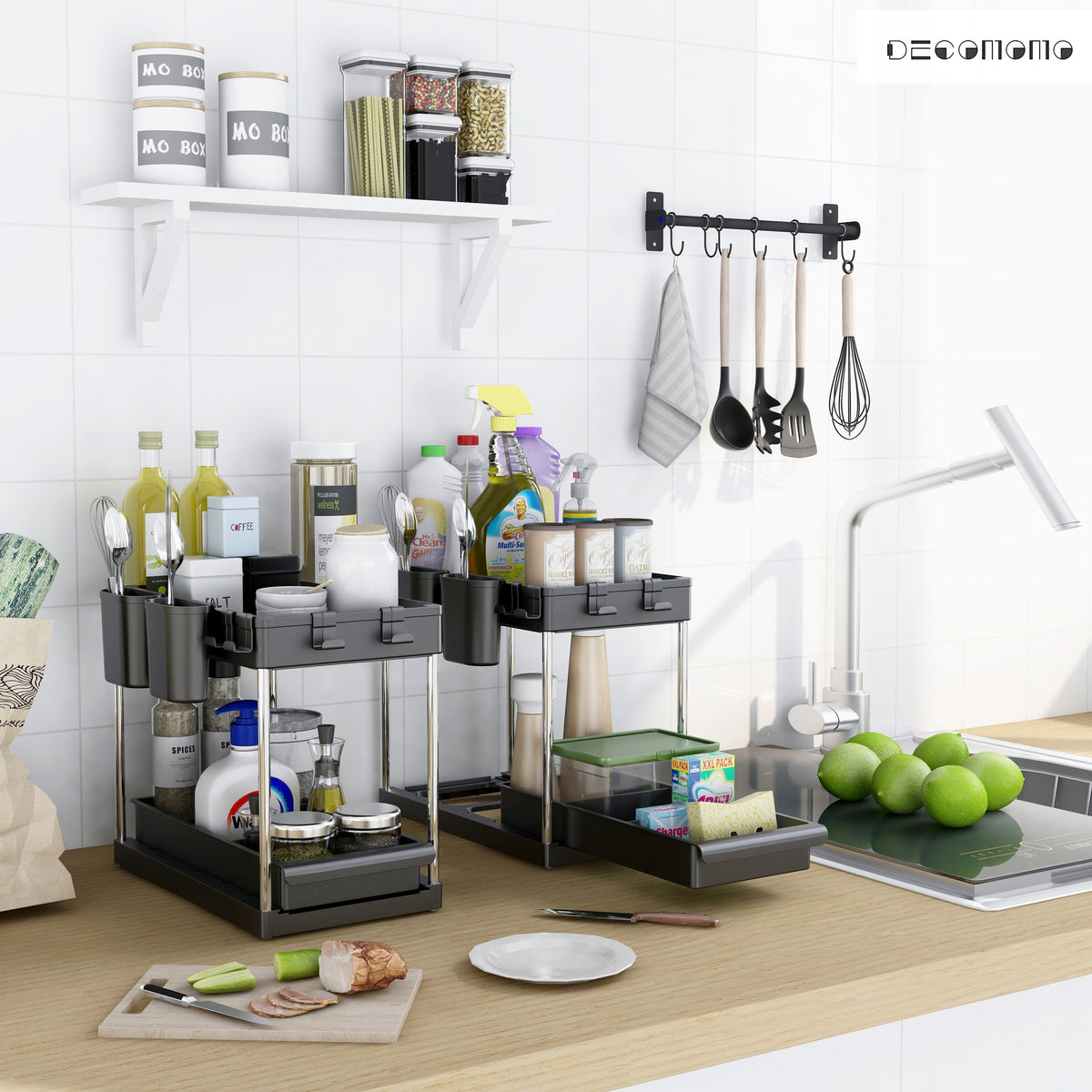 Two-Tier Sliding Under-Sink Organizers (Set of 2) - product image 3
