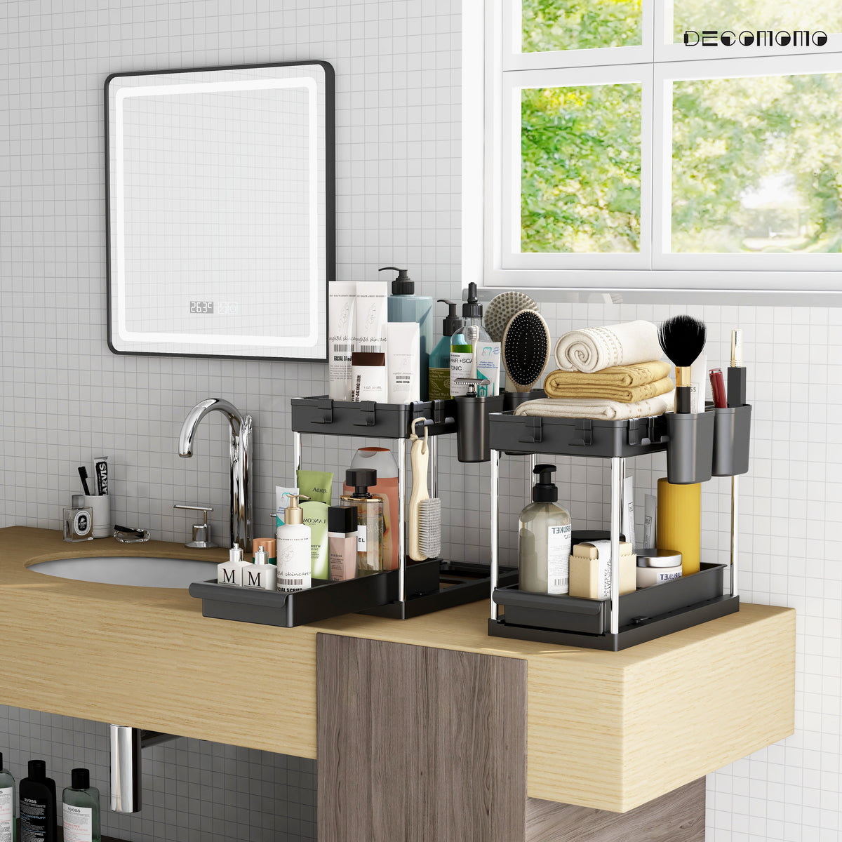 Two-Tier Sliding Under-Sink Organizers (Set of 2) - product image 2