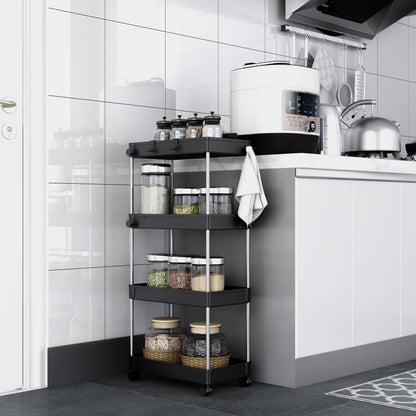Four-Tier Rolling Storage Cart with Hooks - product image 6
