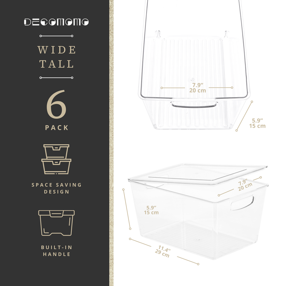 Clear Refrigerator Organizer Bins with Lids (6-Pack) - product image 7