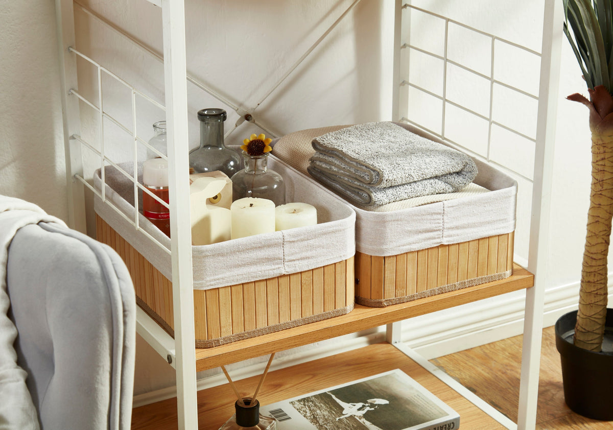 Bamboo Storage Baskets with Removable Fabric Liners (Set of 3) - product image 6