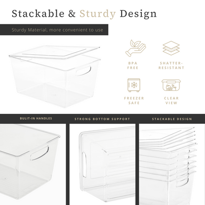 Clear Refrigerator Organizer Bins with Lids (6-Pack) - product image 9
