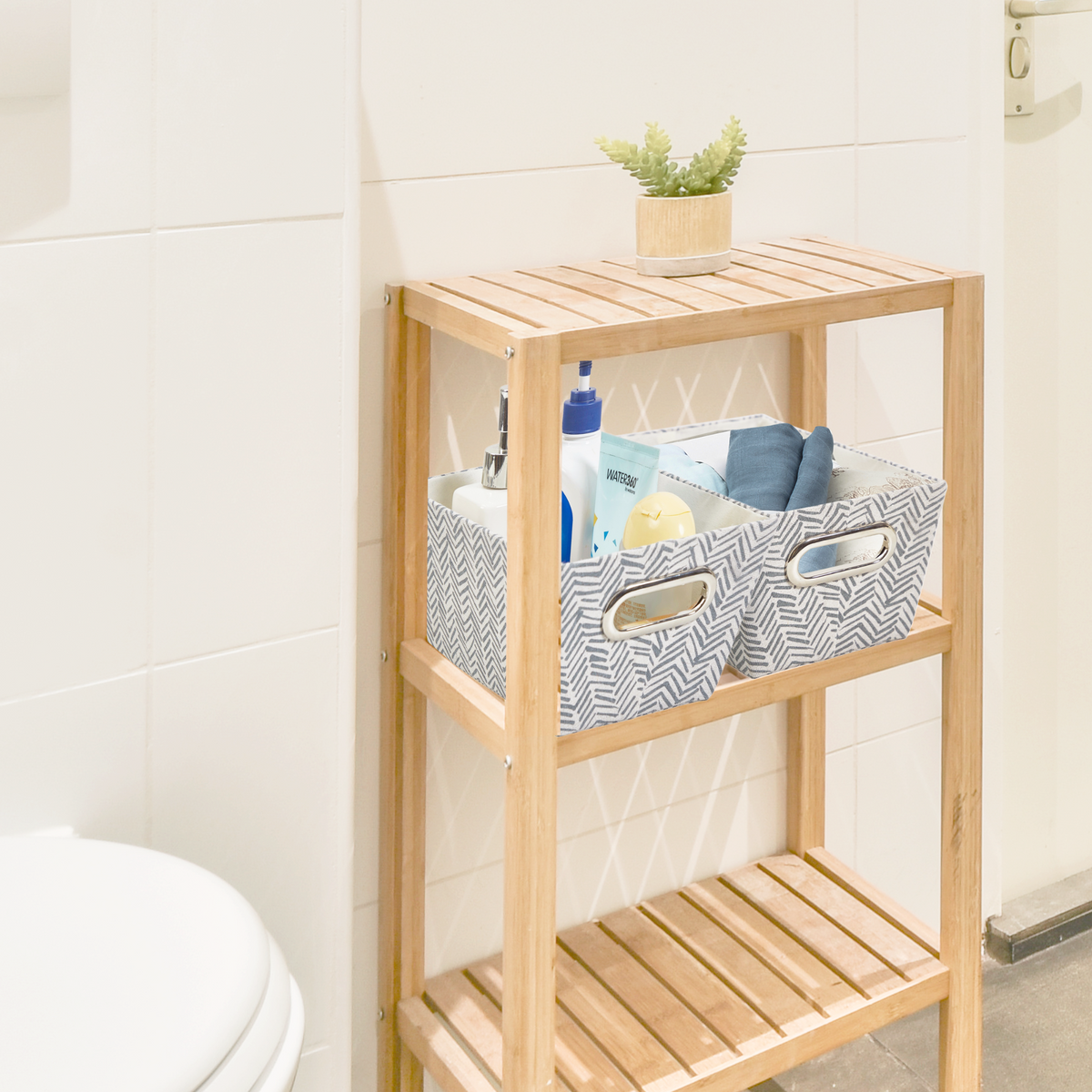 Patterned Nestable Storage Bins with Cutout Handles (4-Pack) - product image 7