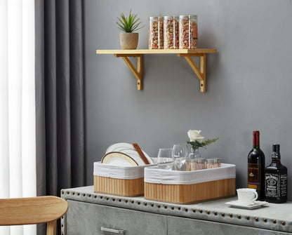 Bamboo Storage Baskets with Removable Fabric Liners (Set of 3) - product image 7