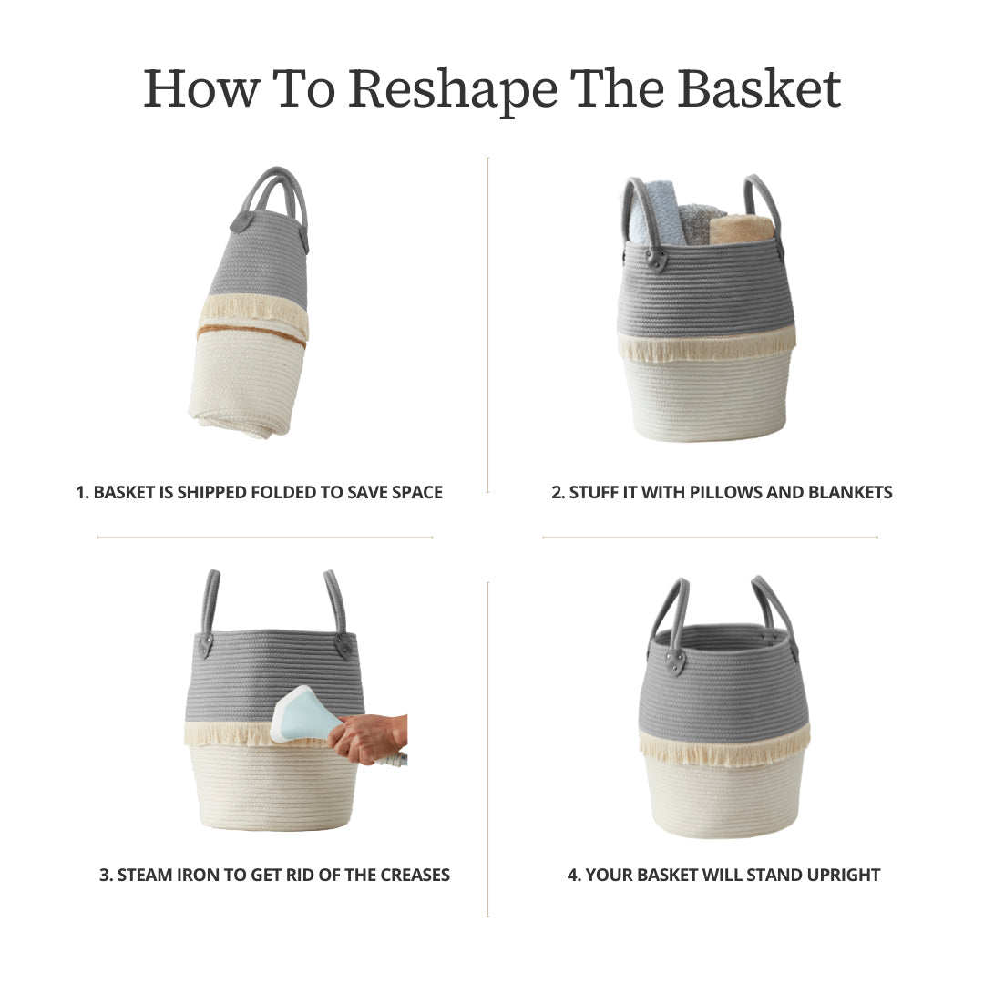 Tall Cotton Rope Storage Basket with Handles - product image 12