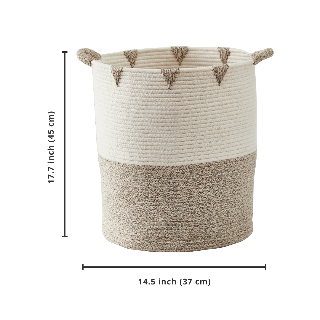 Cotton Rope Storage Basket with Woven Triangle Pattern - product image 9