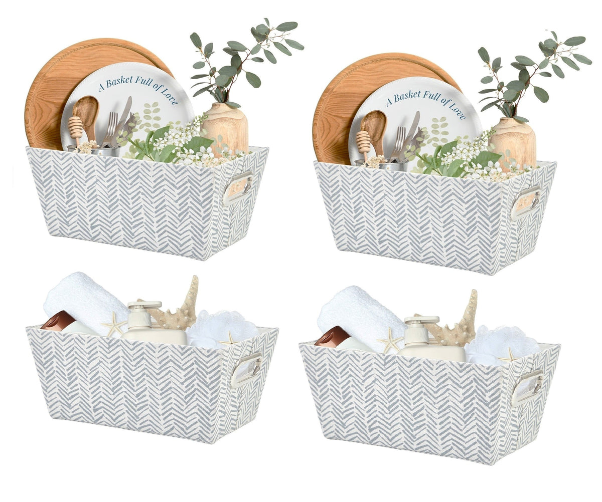 Patterned Nestable Storage Bins with Cutout Handles (4-Pack) - product image 1
