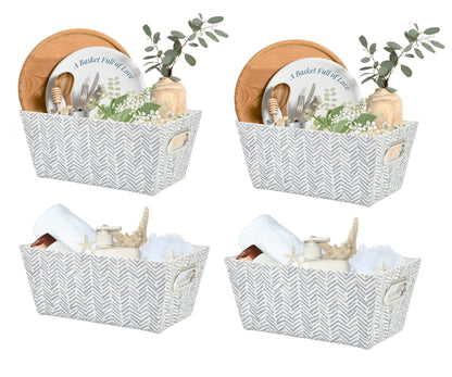 Patterned Nestable Storage Bins with Cutout Handles (4-Pack) - product image 1
