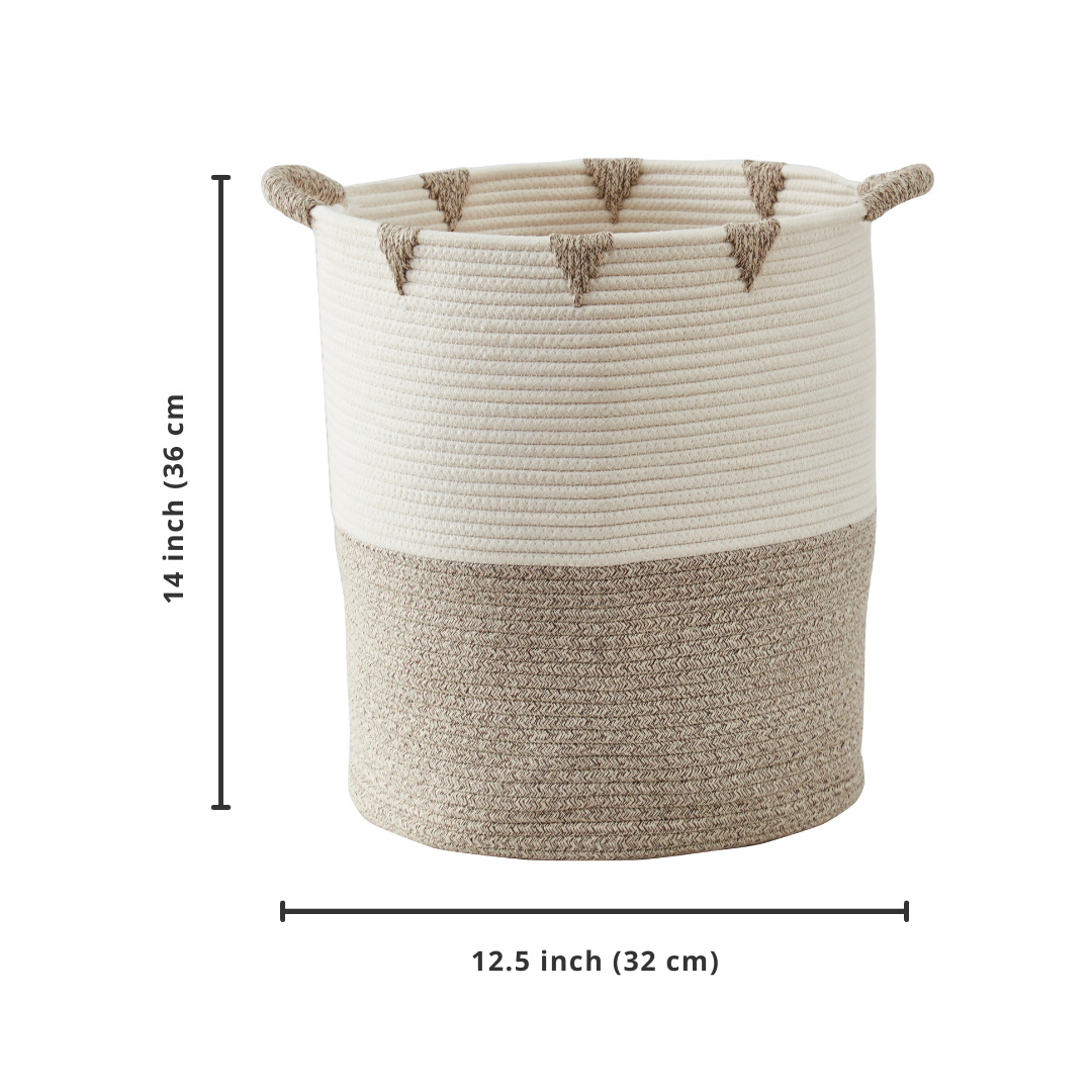 Cotton Rope Storage Basket with Woven Triangle Pattern - product image 10