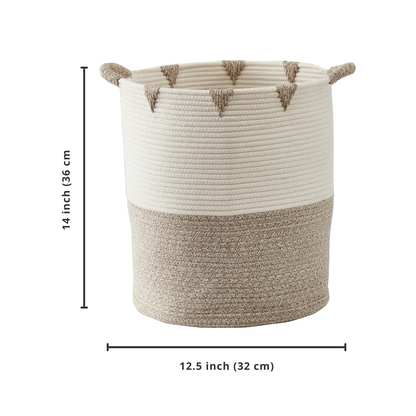 Cotton Rope Storage Basket with Woven Triangle Pattern - product image 10