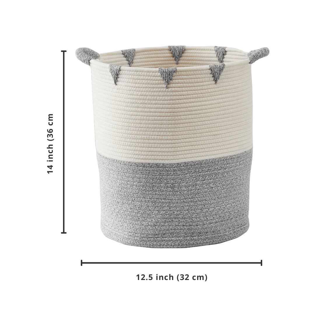 Cotton Rope Storage Basket with Woven Triangle Pattern - product image 12