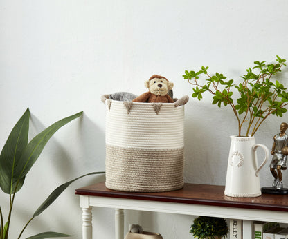 Cotton Rope Storage Basket with Woven Triangle Pattern - product image 3