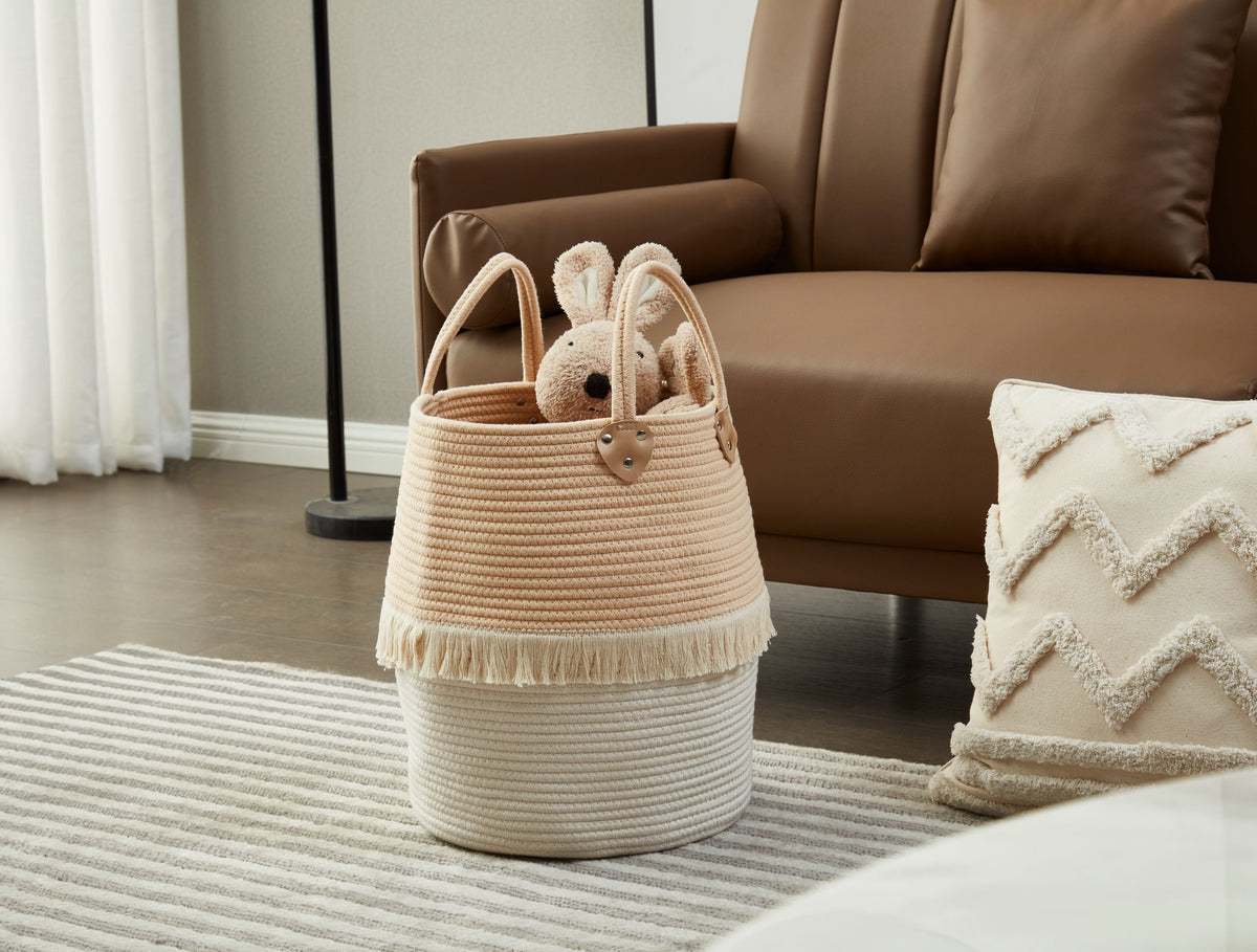 Tall Cotton Rope Storage Basket with Handles - product image 4