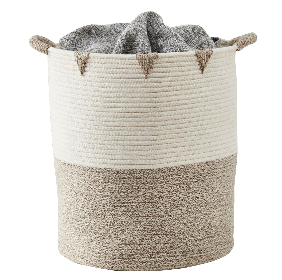 Cotton Rope Storage Basket with Woven Triangle Pattern - product image 2