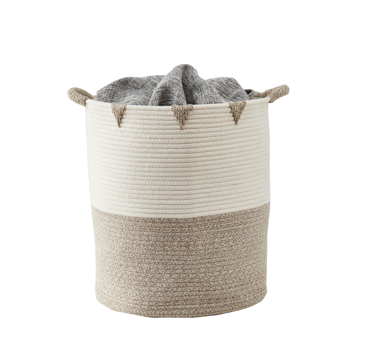 Cotton Rope Storage Basket with Woven Triangle Pattern - product image 1