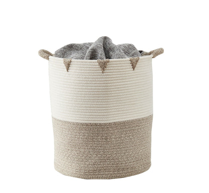 Cotton Rope Storage Basket with Woven Triangle Pattern - product image 1