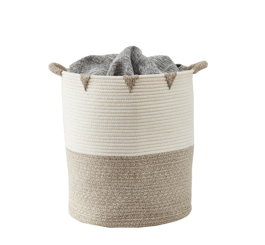 Cotton Rope Storage Basket with Woven Triangle Pattern - product image 1