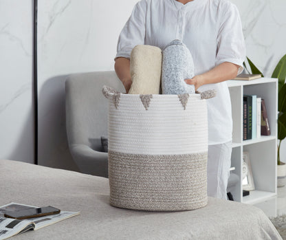 Cotton Rope Storage Basket with Woven Triangle Pattern - product image 5