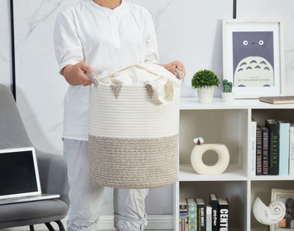 Cotton Rope Storage Basket with Woven Triangle Pattern - product image 6
