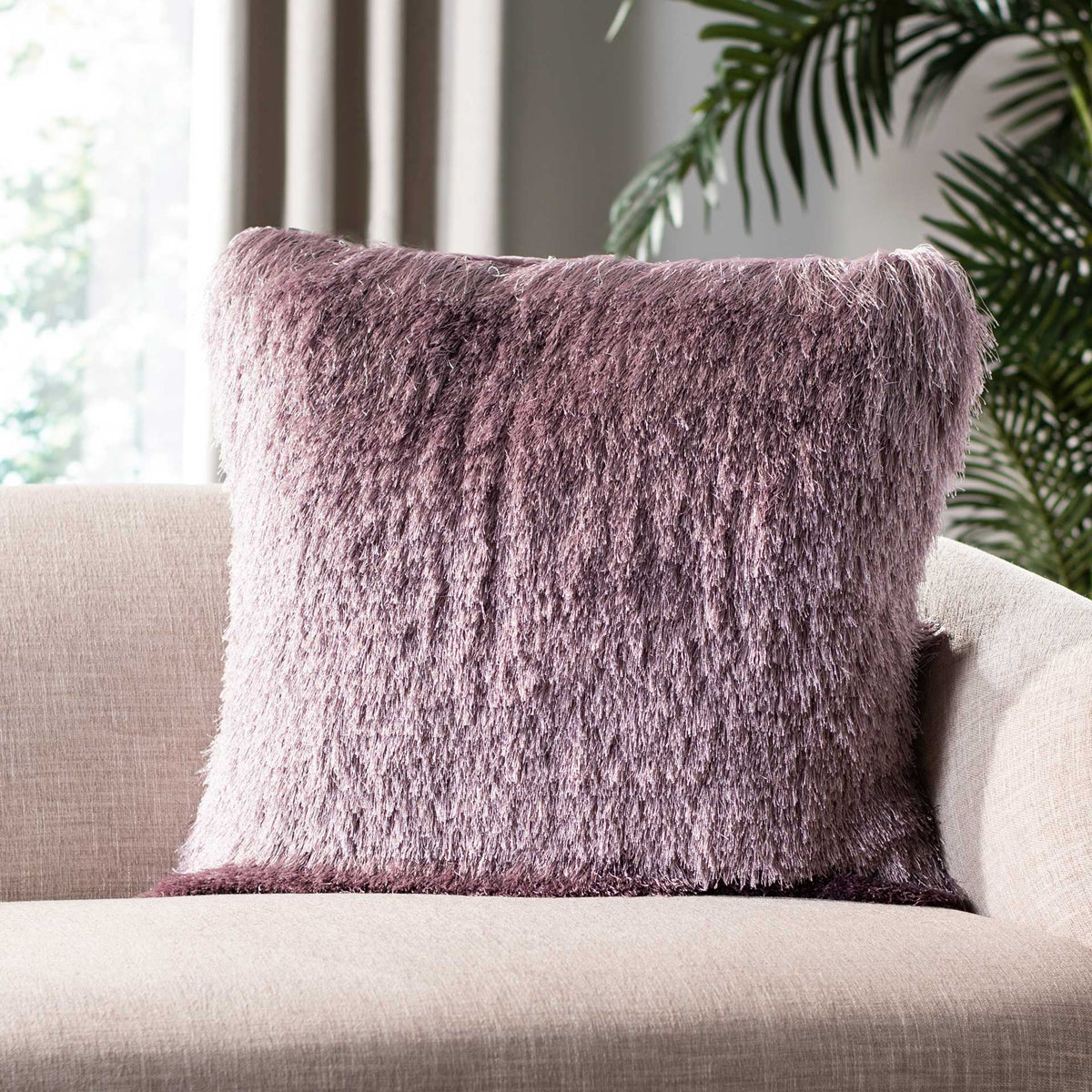 Lilac Shag-Texture Accent Pillow - product image 4