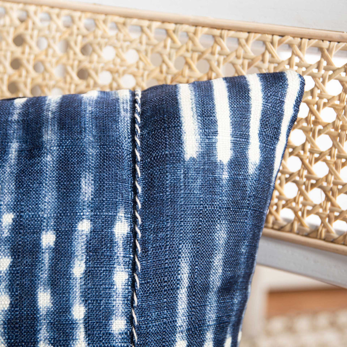 Blue and Cream Striped Accent Pillow - product image 4