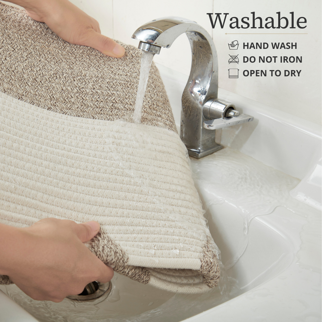 Cotton Rope Storage Basket with Woven Triangle Pattern - product image 8