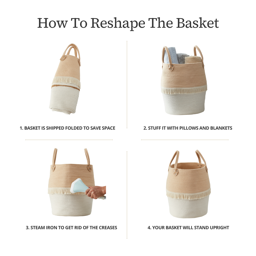 Tall Cotton Rope Storage Basket with Handles - product image 6