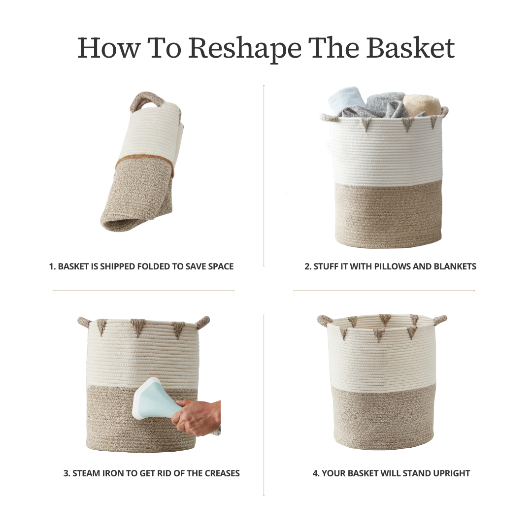 Cotton Rope Storage Basket with Woven Triangle Pattern - product image 7