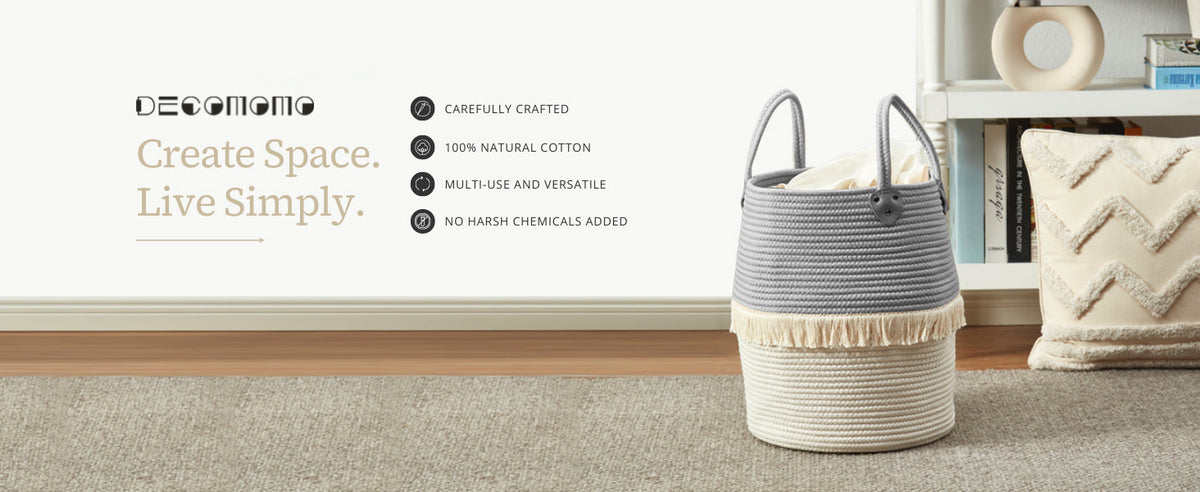 Tall Cotton Rope Storage Basket with Handles - product image 14