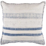 Ivory and Slate Striped Cotton Accent Pillow - product image 1