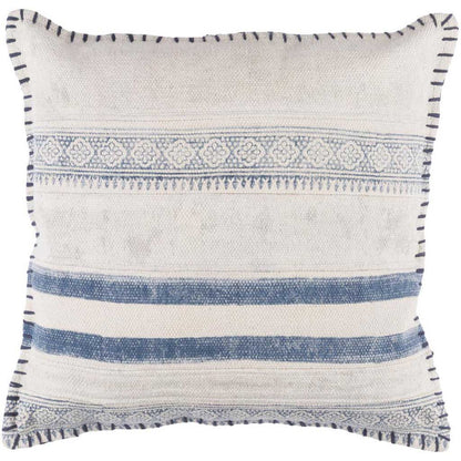Ivory and Slate Striped Cotton Accent Pillow - product image 1