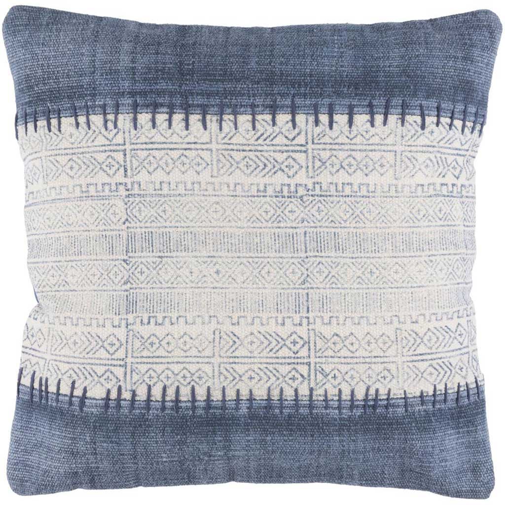 Ivory and Slate Geometric Cotton Accent Pillow - product image 1