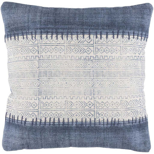 Ivory and Slate Geometric Cotton Accent Pillow - product image 1