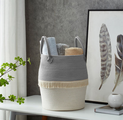 Tall Cotton Rope Storage Basket with Handles - product image 11