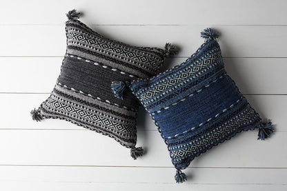Cobalt and Navy Geometric Chenille Accent Pillow - product image 2