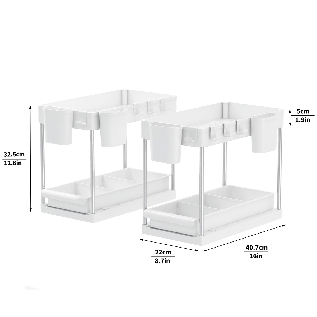 Two-Tier Sliding Under-Sink Organizers (Set of 2) - product image 11